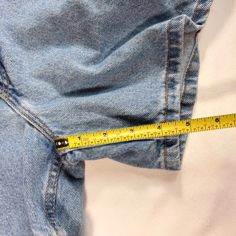 Vintage Levis 555 Guys Fit Denim Jorts Shorts USA Light Wash 14 MIS Y2K - Picture 8 of 11